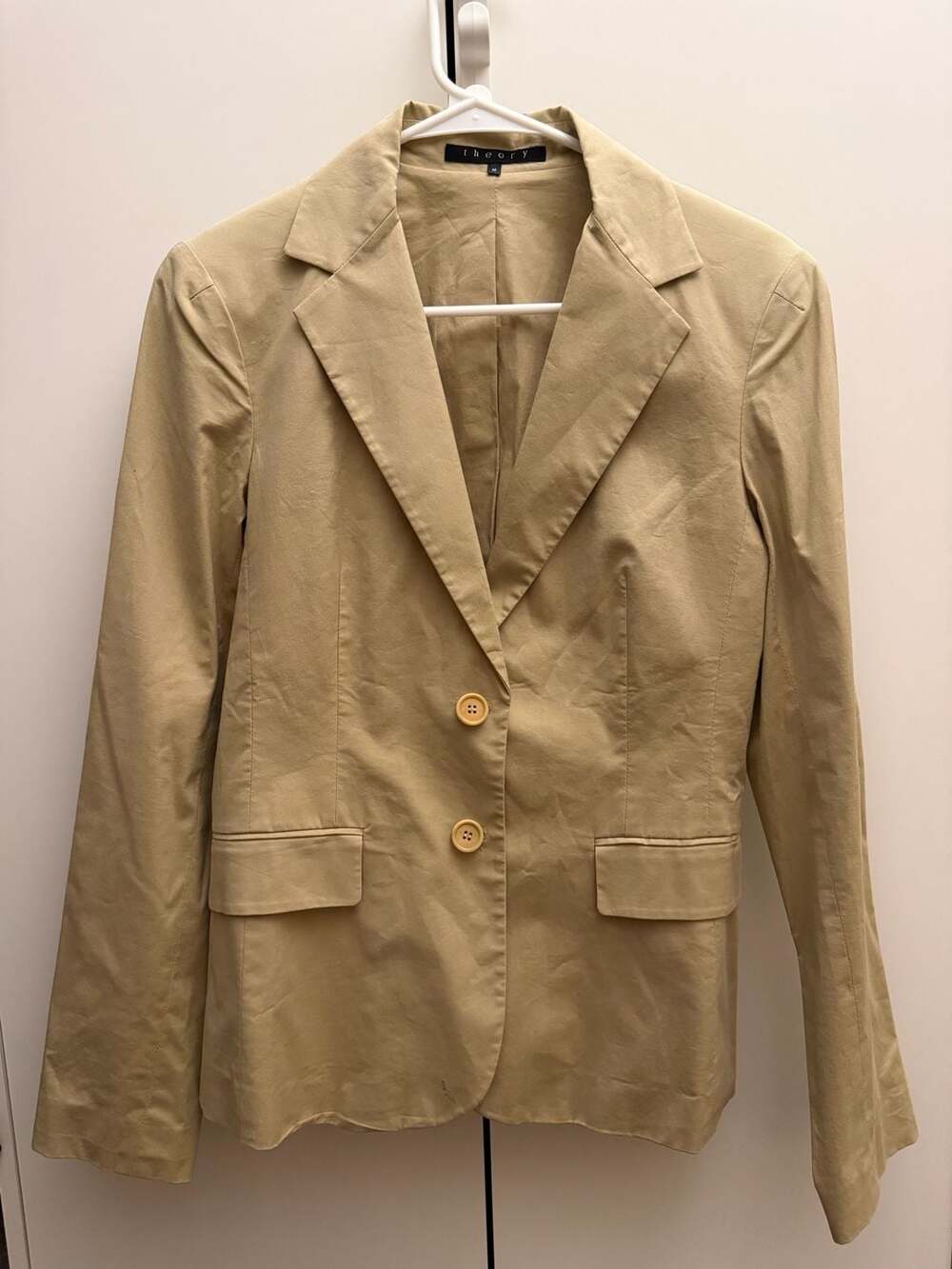 Theory Beige Cotton Blazer